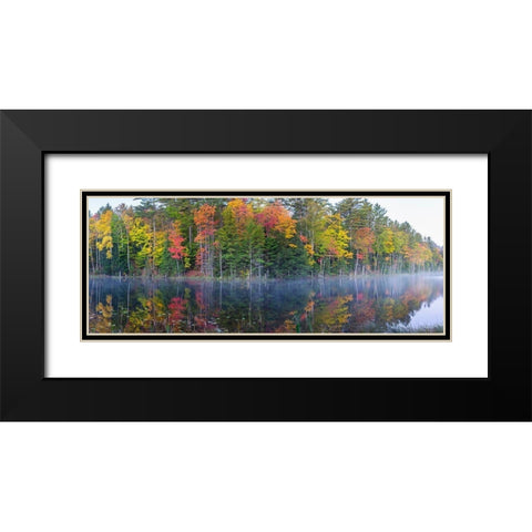 Council Lake in fall-Alger County-Michigan Black Modern Wood Framed Art Print with Double Matting by Day, Richard and Susan