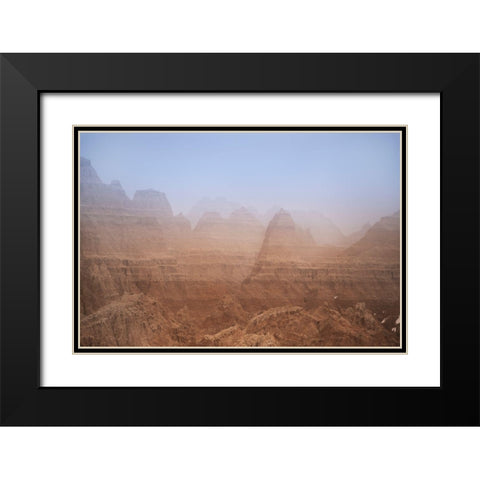 South Dakota Fog in Badlands National Park  Black Modern Wood Framed Art Print with Double Matting by Jaynes Gallery
