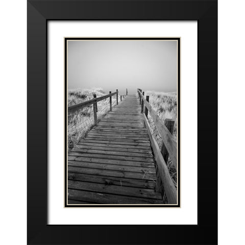 USA-Minnesota-Duluth-Park Point-Boardwalk over Dunes Black Modern Wood Framed Art Print with Double Matting by Hawkins, Peter