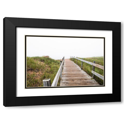 USA-Minnesota-Duluth-Park Point-Boardwalk over Dunes Black Modern Wood Framed Art Print with Double Matting by Hawkins, Peter