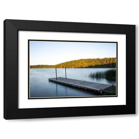 USA-Minnesota-La Salle Lake State Recreation Area boat launch Black Modern Wood Framed Art Print with Double Matting by Hawkins, Peter