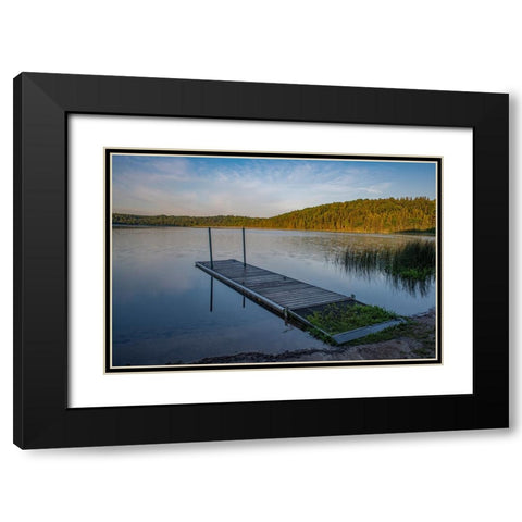 USA-Minnesota-La Salle Lake State Recreation Area boat launch Black Modern Wood Framed Art Print with Double Matting by Hawkins, Peter