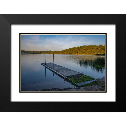 USA-Minnesota-La Salle Lake State Recreation Area boat launch Black Modern Wood Framed Art Print with Double Matting by Hawkins, Peter