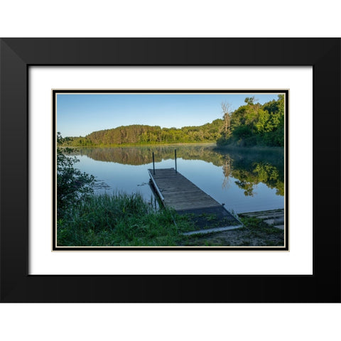 USA-Minnesota-Itasca State Park-Ozawindib Boat Lunch Black Modern Wood Framed Art Print with Double Matting by Hawkins, Peter