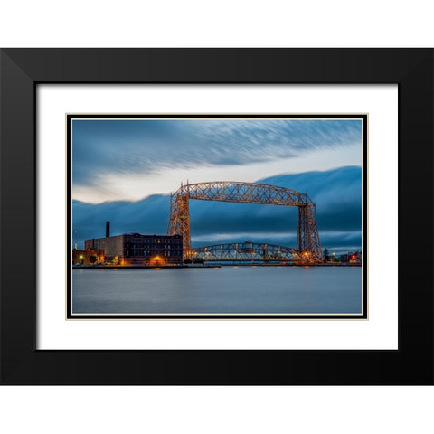 USA-Minnesota-Duluth-Park Point-Boardwalk over Dunes Black Modern Wood Framed Art Print with Double Matting by Hawkins, Peter