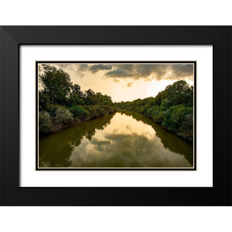 Mississippi River Basin Yazoo-Mississippi Delta-Sunflower River Black Modern Wood Framed Art Print with Double Matting by Jones, Alison