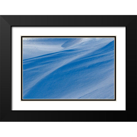 Snowdrift reflecting blue sky-Kalispell-Montana Black Modern Wood Framed Art Print with Double Matting by Jones, Adam
