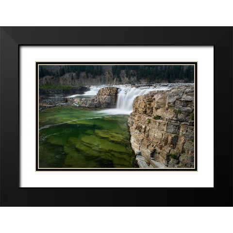 Kootenai Falls-Montana-a series of cascades on the Kootenai River Black Modern Wood Framed Art Print with Double Matting by Majchrowicz, Alan
