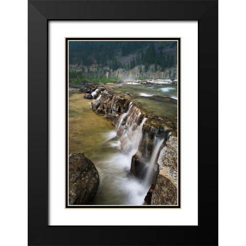 Kootenai Falls-Montana-a series of cascades on the Kootenai River Black Modern Wood Framed Art Print with Double Matting by Majchrowicz, Alan