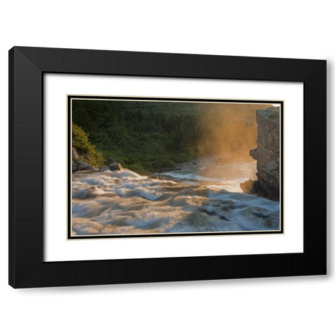 MT, Glacier NP Fog along Swiftcurrent Creek Black Modern Wood Framed Art Print with Double Matting by Illg, Cathy and Gordon