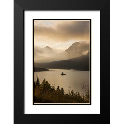 MT, Glacier NP Sunrise over St Mary Lake Black Modern Wood Framed Art Print with Double Matting by Grall, Don