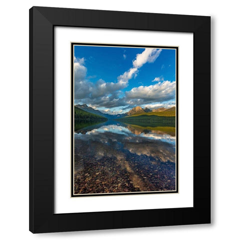 Late afternoon at Bowman Lake in Glacier National Park-Montana-USA Black Modern Wood Framed Art Print with Double Matting by Haney, Chuck