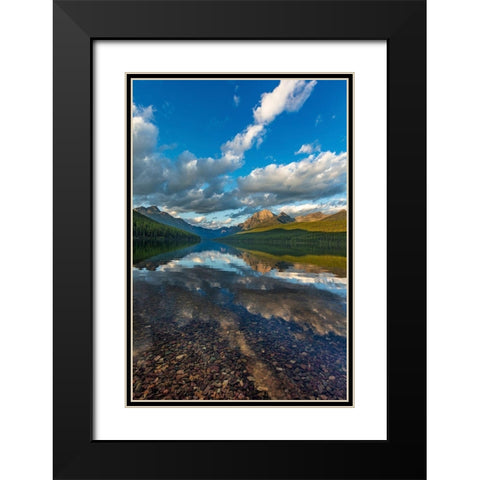 Late afternoon at Bowman Lake in Glacier National Park-Montana-USA Black Modern Wood Framed Art Print with Double Matting by Haney, Chuck