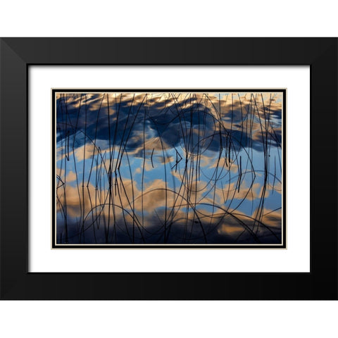 Autumn reflections in Spencer Lake near Whitefish-Montana-USA Black Modern Wood Framed Art Print with Double Matting by Haney, Chuck