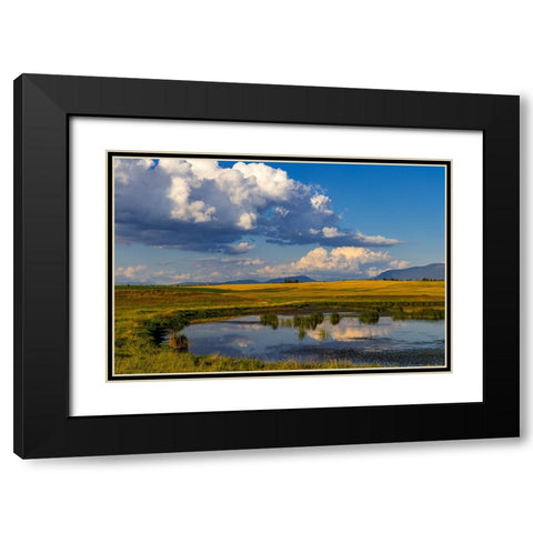 Wetlands pond in the Flathead Valley-Montana-USA Black Modern Wood Framed Art Print with Double Matting by Haney, Chuck