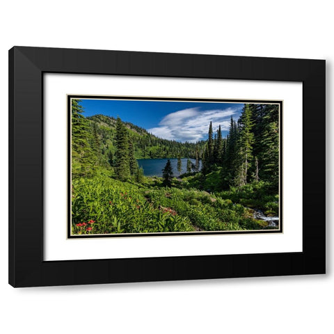 Wildcat Lake in the Jewel Basin Hiking Area of Flathead National Forest-Montana-USA Black Modern Wood Framed Art Print with Double Matting by Haney, Chuck