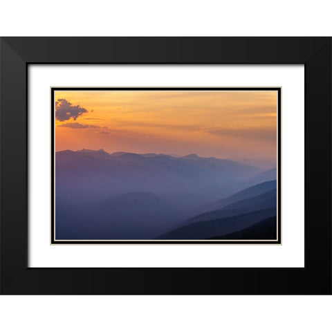 Wildfire smoke and clouds mixing-Upper Whitefish Valley Stillwater State Forest near Whitefish Black Modern Wood Framed Art Print with Double Matting by Haney, Chuck