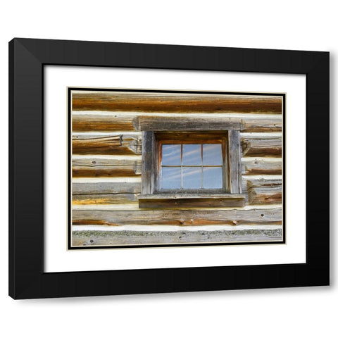 Montana- Glacier National Park. Lubec Barn (1926)- window close-up Black Modern Wood Framed Art Print with Double Matting by Wild, Jamie and Judy