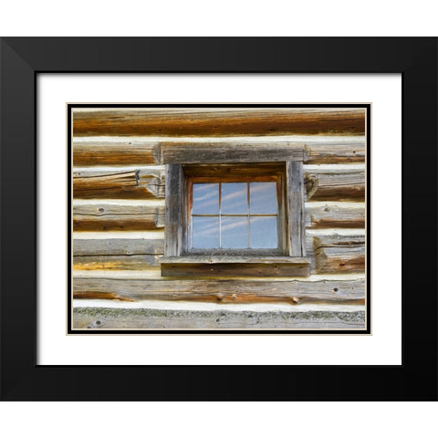 Montana- Glacier National Park. Lubec Barn (1926)- window close-up Black Modern Wood Framed Art Print with Double Matting by Wild, Jamie and Judy