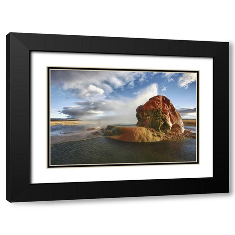 Nevada, Gerlach Fly Geyser at sunrise Black Modern Wood Framed Art Print with Double Matting by Anon, Josh