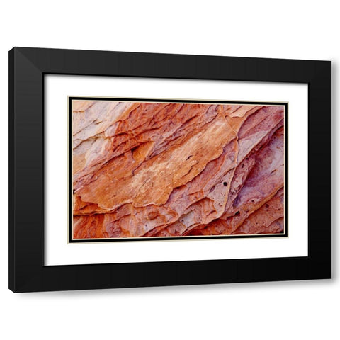 Nevada, Valley of Fire SP Layers of sandstone Black Modern Wood Framed Art Print with Double Matting by Grall, Don