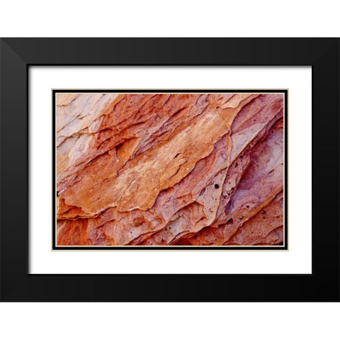 Nevada, Valley of Fire SP Layers of sandstone Black Modern Wood Framed Art Print with Double Matting by Grall, Don