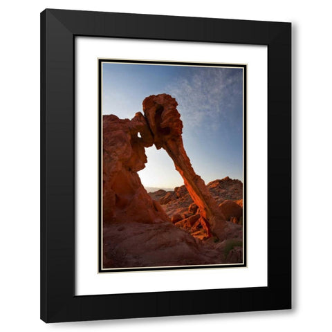 Nevada, Valley of Fire SP View of Elephant Rock Black Modern Wood Framed Art Print with Double Matting by Grall, Don