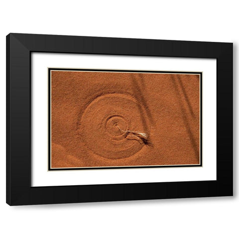 Nevada, Valley of Fire SP Circle in the sand Black Modern Wood Framed Art Print with Double Matting by Grall, Don
