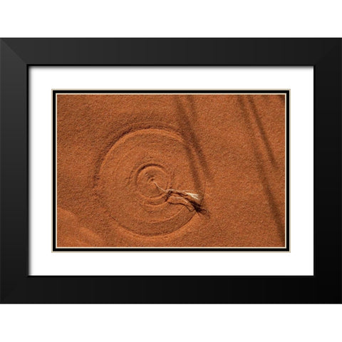 Nevada, Valley of Fire SP Circle in the sand Black Modern Wood Framed Art Print with Double Matting by Grall, Don