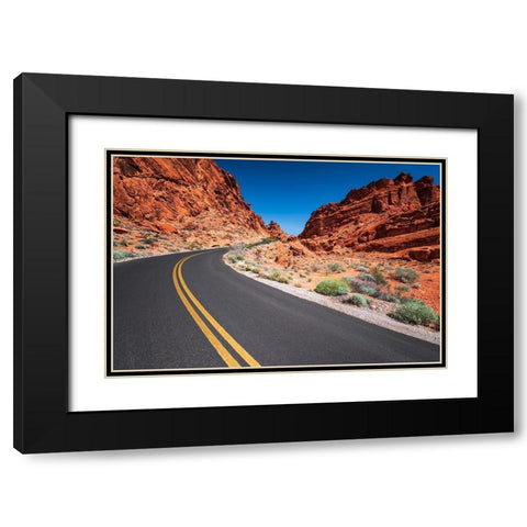 Park scenic byway-Valley of Fire State Park-Nevada-USA Black Modern Wood Framed Art Print with Double Matting by Bishop, Russ