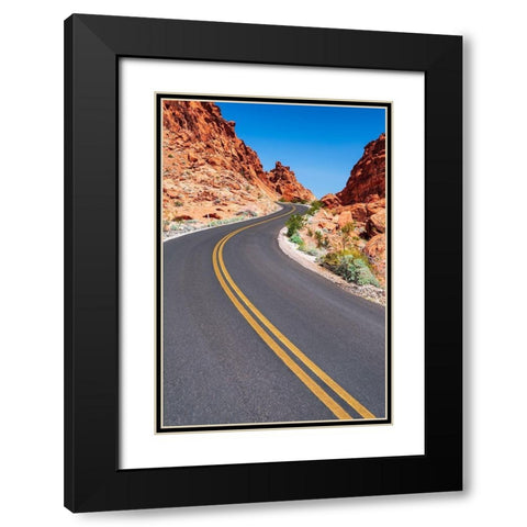 Park scenic byway-Valley of Fire State Park-Nevada-USA Black Modern Wood Framed Art Print with Double Matting by Bishop, Russ