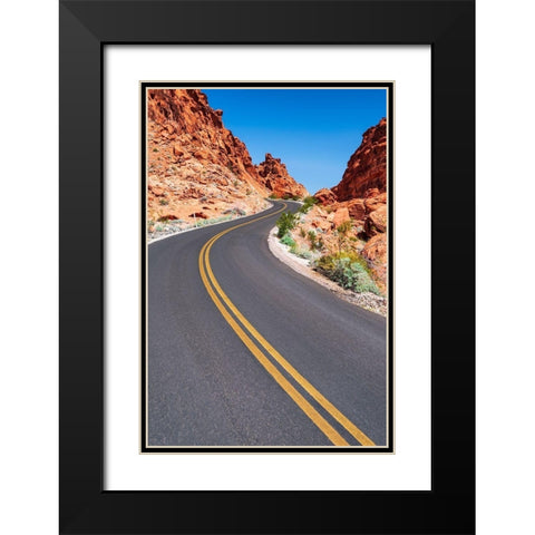 Park scenic byway-Valley of Fire State Park-Nevada-USA Black Modern Wood Framed Art Print with Double Matting by Bishop, Russ