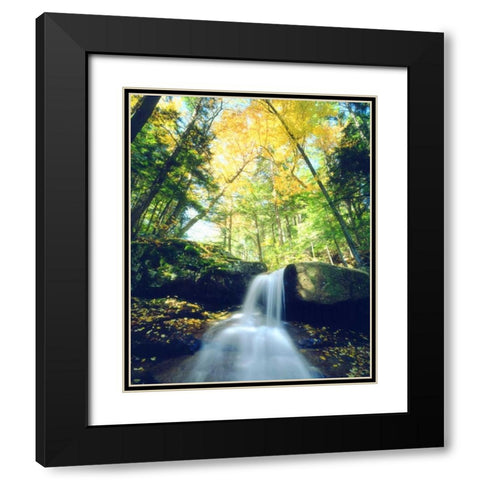 New Hampshire, A waterfall in the White Mountains Black Modern Wood Framed Art Print with Double Matting by Talbot Frank, Christopher