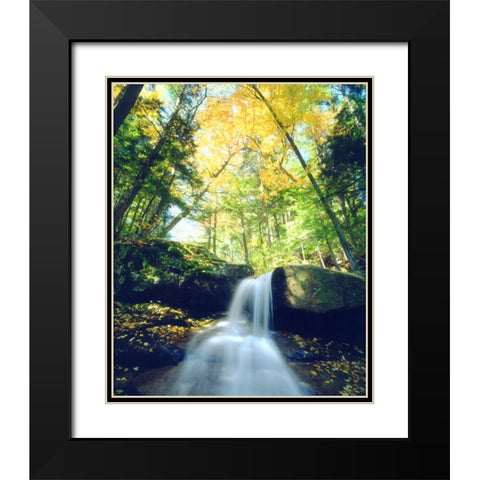 New Hampshire, A waterfall in the White Mountains Black Modern Wood Framed Art Print with Double Matting by Talbot Frank, Christopher