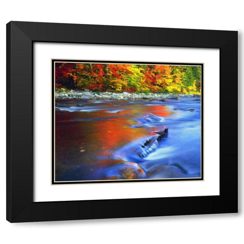 NH, White Mts, Swift River reflecting Autumn Black Modern Wood Framed Art Print with Double Matting by Talbot Frank, Christopher