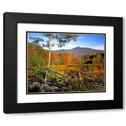 NH, Chocorua Autumn landscape of Mount Chocorua Black Modern Wood Framed Art Print with Double Matting by Terrill, Steve