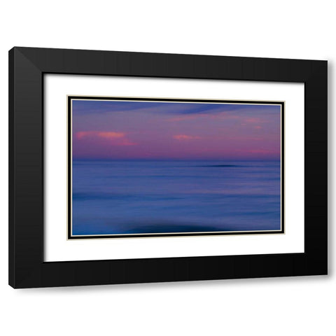 New Jersey, Cape May Sunrise on ocean shore Black Modern Wood Framed Art Print with Double Matting by OBrien, Jay