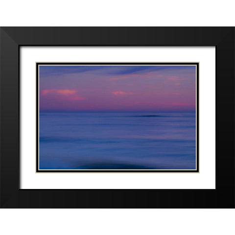 New Jersey, Cape May Sunrise on ocean shore Black Modern Wood Framed Art Print with Double Matting by OBrien, Jay
