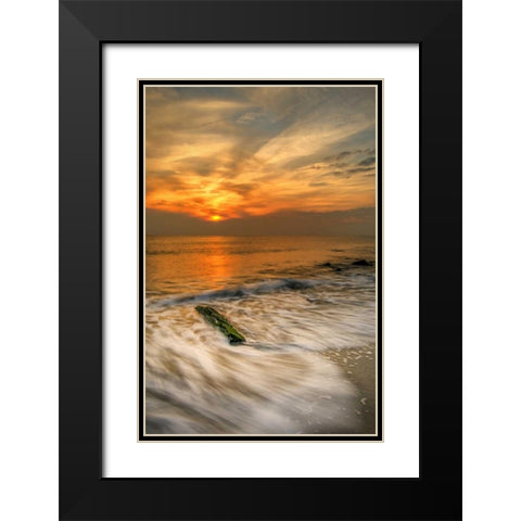 New Jersey, Cape May Scenic on Cape May Beach Black Modern Wood Framed Art Print with Double Matting by OBrien, Jay