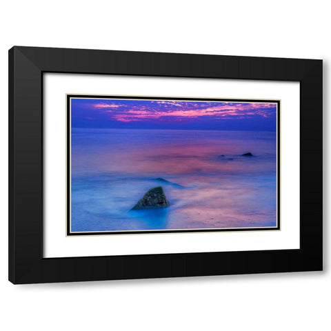 New Jersey, Cape May Scenic on Cape May Beach Black Modern Wood Framed Art Print with Double Matting by OBrien, Jay