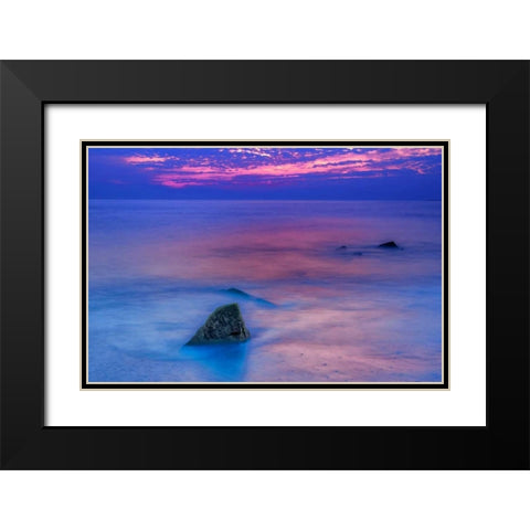 New Jersey, Cape May Scenic on Cape May Beach Black Modern Wood Framed Art Print with Double Matting by OBrien, Jay