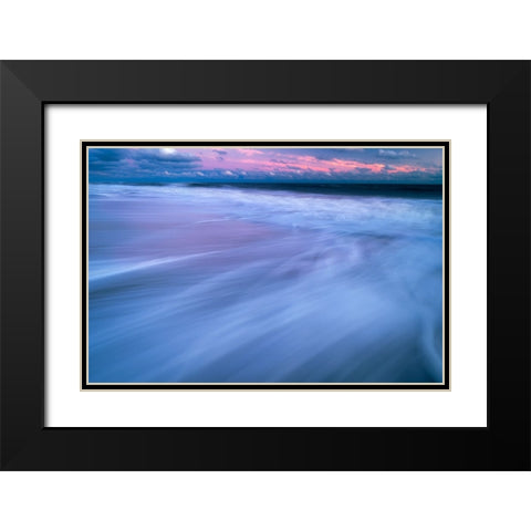 USA-New Jersey-Cape May National Seashore-Sunrise on ocean shore Black Modern Wood Framed Art Print with Double Matting by Jaynes Gallery