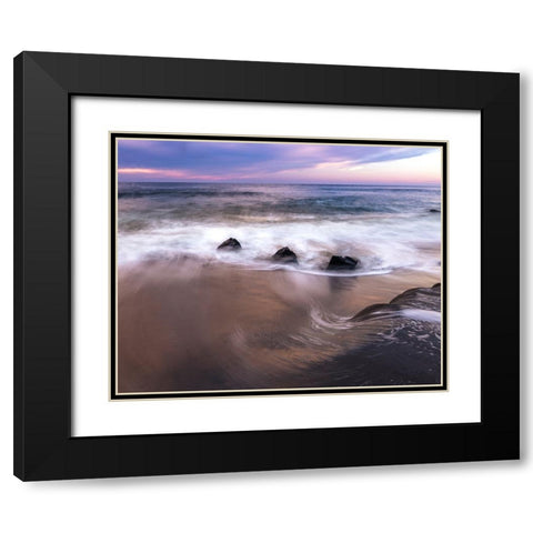 USA-New Jersey-Cape May National Seashore-Sunrise on shore Black Modern Wood Framed Art Print with Double Matting by Jaynes Gallery
