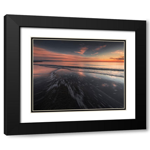 USA-New Jersey-Cape May National Seashore Sunset on ocean shore Black Modern Wood Framed Art Print with Double Matting by Jaynes Gallery