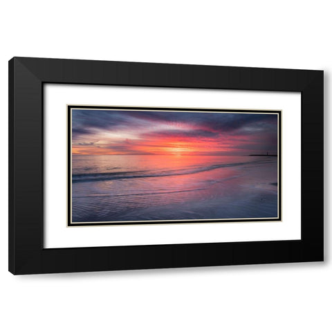 USA-New Jersey-Cape May National Seashore Sunset on ocean shore Black Modern Wood Framed Art Print with Double Matting by Jaynes Gallery