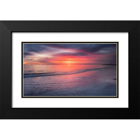 USA-New Jersey-Cape May National Seashore Sunset on ocean shore Black Modern Wood Framed Art Print with Double Matting by Jaynes Gallery