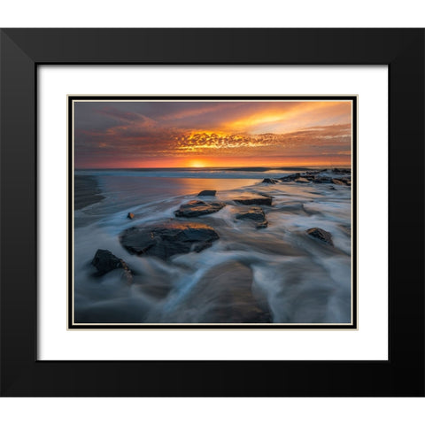 USA-New Jersey-Cape May National Seashore Sunrise on ocean shore Black Modern Wood Framed Art Print with Double Matting by Jaynes Gallery