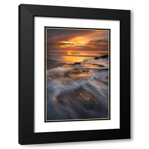 USA-New Jersey-Cape May National Seashore Sunrise on ocean shore Black Modern Wood Framed Art Print with Double Matting by Jaynes Gallery
