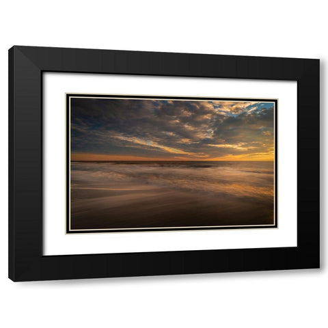 USA-New Jersey-Cape May National Seashore Sunset on ocean shore Black Modern Wood Framed Art Print with Double Matting by Jaynes Gallery