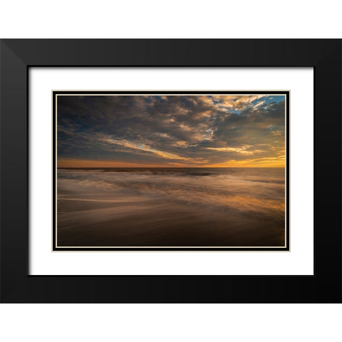 USA-New Jersey-Cape May National Seashore Sunset on ocean shore Black Modern Wood Framed Art Print with Double Matting by Jaynes Gallery